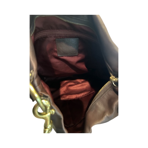 Coach Vintage Carly Brown Leather Brass Hardware Hobo Shoulder Bag - Picture 11 of 16